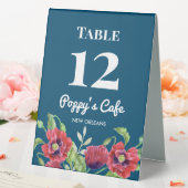 Plaque De Table Aquarelle Rouge Poppies Floral Illustration Café (In SItu (Mariage))