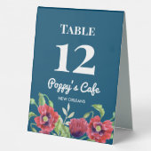Plaque De Table Aquarelle Rouge Poppies Floral Illustration Café (Verso)