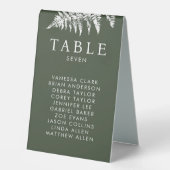 Plaque De Table Aquarelle rustique vert sauvage Mariage de fougère (Recto)