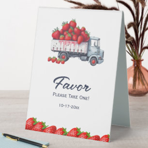 Plaque De Table Aquarelle strwaberry baby shower en faveur