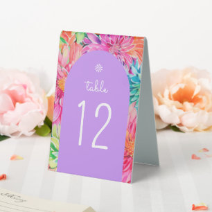 Plaque De Table Aquarelle tropicale moderne colorée Mariage floral