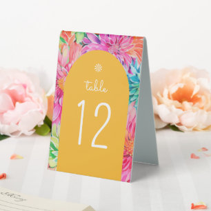 Plaque De Table Aquarelle tropicale moderne colorée Mariage floral