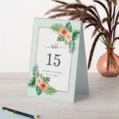 Plaque De Table Aquarelle tropicale Numéro de Mariage botanique (En SItu (Tableau))