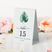 Plaque De Table Aquarelle tropicale simple Mariage vert botanique (In SItu (Mariage))