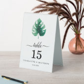 Plaque De Table Aquarelle tropicale simple Mariage vert botanique (En SItu (Tableau))
