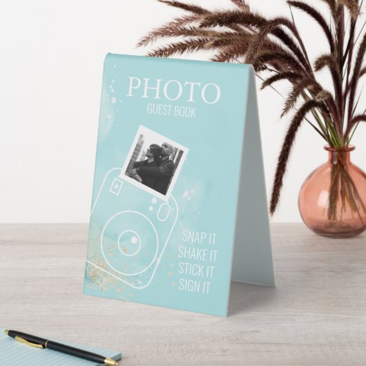 Plaque De Table Aquarelle Turquoise Photo Invité Livre Table Tente (En SItu (Tableau))