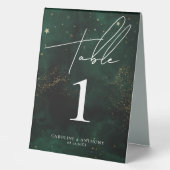 Plaque De Table Aquarelle vert foncé Magique Noir doré (Recto)