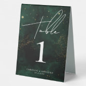 Plaque De Table Aquarelle vert foncé Magique Noir doré (Verso)