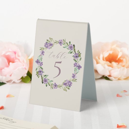 Plaque De Table Aquarelle violet Botanique Floral Mariage (In SItu (Mariage))