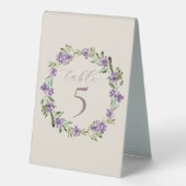 Plaque De Table Aquarelle violet Botanique Floral Mariage (Recto)