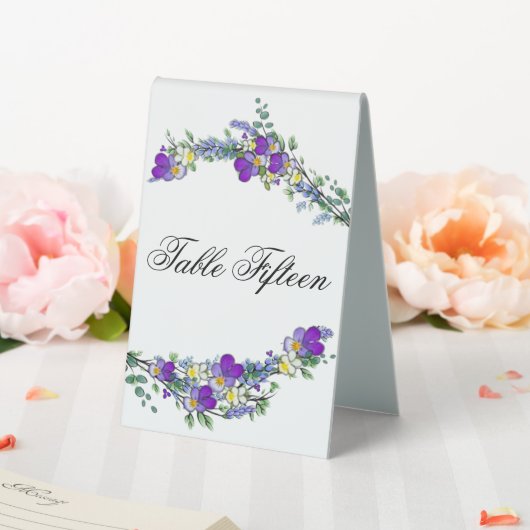 Plaque De Table Aquarelle violette Lavender Eucalyptus (In SItu (Mariage))