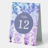 Plaque De Table Aquarelle Wisteria Purple Floral Numéros (Recto)