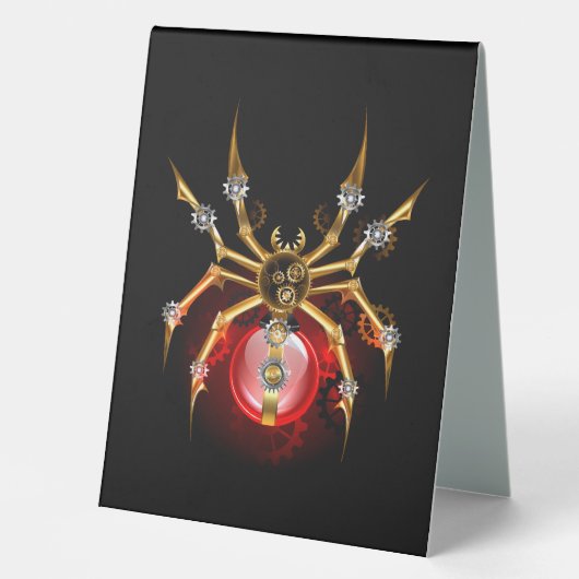 Plaque De Table Araignée en vapeur noire (Recto)