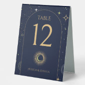 Plaque De Table Arc céleste étoile bleu nuit Numéro de table (Recto)