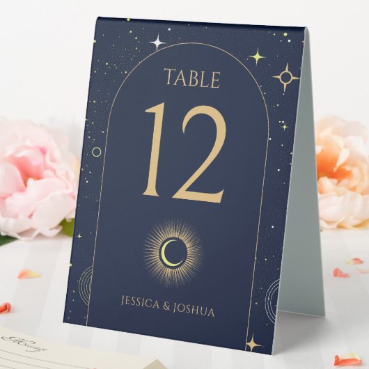 Plaque De Table Arc céleste étoile bleu nuit Numéro de table (In SItu (Mariage))