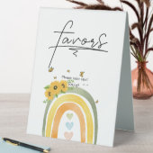 Plaque De Table Arc En Ciel Boho Avec Baby shower De Fleurs De Sol (En SItu (Tableau))