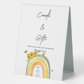 Plaque De Table Arc En Ciel Boho Avec Baby shower De Fleurs De Sol (Recto)