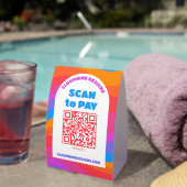 Plaque De Table Arc-en-ciel Vagues SCAN POUR PAYER CODE QR Fierté (InVersositu (sur table))