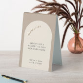 Plaque De Table Arc géométrique moderne Beige S'il vous plaît sign (En SItu (Tableau))