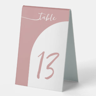 Plaque De Table Arc moderne Dusty Rose Numéro de table Tente