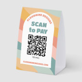 Plaque De Table Arch Retro Waves SCAN POUR PAYER CODE QR (Verso)