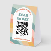 Plaque De Table Arch Retro Waves SCAN POUR PAYER CODE QR (Recto)