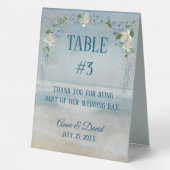 Plaque De Table Arche Naútico de Mariage avec des Fleurs (Verso)