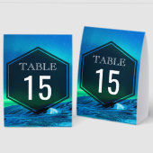 Plaque De Table Arctic Aurora Northern Lights Wedding Table Number (Recto/Verso)