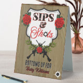 Plaque De Table Armes à feu ou Roses Baby shower de révélation de  (En SItu (Tableau))