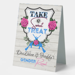 Plaque De Table Armes à feu ou Roses Reveillez Baby shower Traite