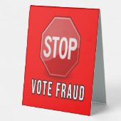 Plaque De Table Arrêter la fraude électorale (Verso)