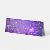 Plaque De Table Arrière - plan de feuille violet avec étoiles (Verso)