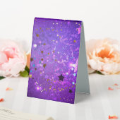 Plaque De Table Arrière - plan de feuille violet avec étoiles (In SItu (Mariage))