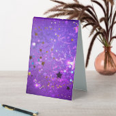 Plaque De Table Arrière - plan de feuille violet avec étoiles (En SItu (Tableau))