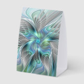 Plaque De Table Art abstrait papillon bleu vert fantasy fractal (Verso)