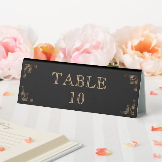 Plaque De Table Art Déco Anniversaire Noir Or Roaring 20 (In SItu (Mariage))