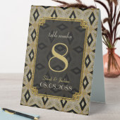 Plaque De Table Art Déco Gold Black Diamond Mariage Numéro de tabl (En SItu (Tableau))