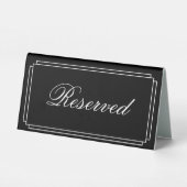 Plaque De Table Art déco noir et blanc écriture réservée (Verso)