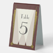 Plaque De Table Art déco swanky dans la tente de table rouge (Verso)