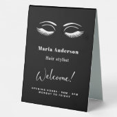 Plaque De Table Artiste maquillage noir blanc heures d'ouverture b (Verso)