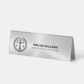 Plaque De Table Aspect argenté métallique et noir (Verso)