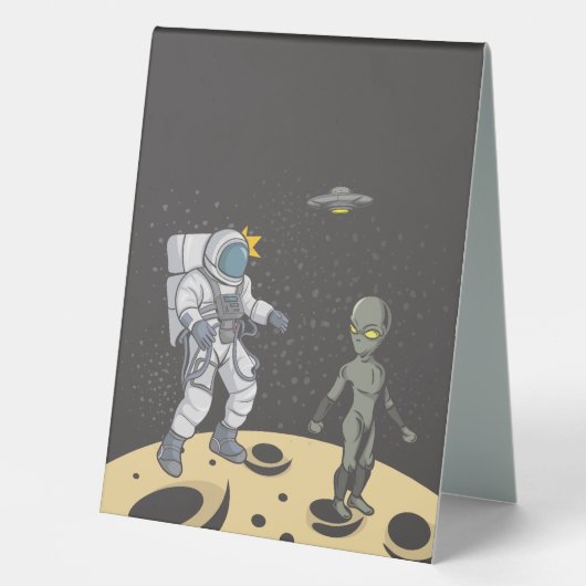 Plaque De Table Astronaute et alien (Recto)