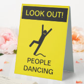 Plaque De Table "Attention ! People Dancing" Prudence Signal Parod (In SItu (Mariage))