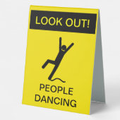 Plaque De Table "Attention ! People Dancing" Prudence Signal Parod (Verso)