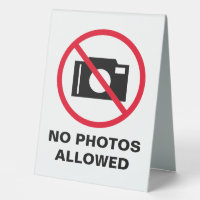 Aucune photo n'est autorisée caméra interdit avert