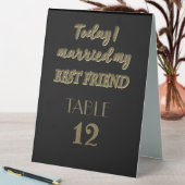 Plaque De Table Aujourd'hui, j'ai épousé mon meilleur ami (En SItu (Tableau))