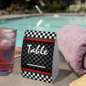 Plaque De Table Auto Racing Checkered Design Tent Paper Table Sign (InVersositu (sur table))