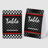 Plaque De Table Auto Racing Checkered Design Tent Paper Table Sign (Recto/verso)