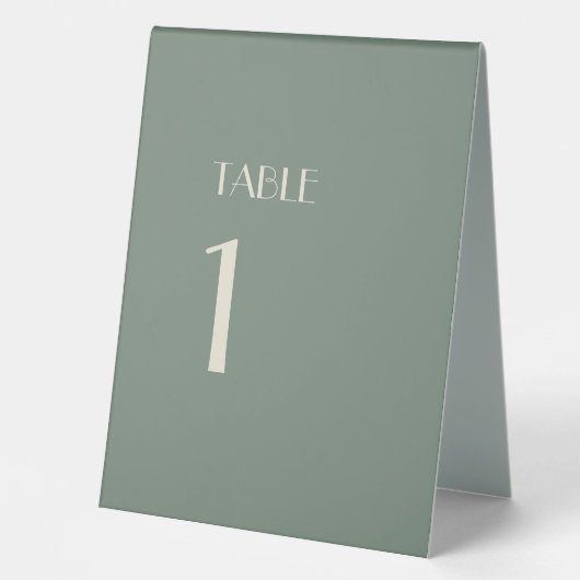 Plaque De Table Automne Boho Déco Sage Green Table Numéro Tente Si (Recto)