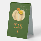 Plaque De Table Automne Citrouille blanc Tablette Signer Mariage (Verso)